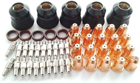 Trafimet S45 Consumables kit 50pcs All, Electrode PR0110 20pcs, Nozzle PD0116-08 20pcs, Swirl ring PE0106 5pcs, Retaining CAP PC0116 5pcs