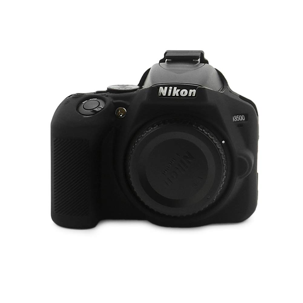 kinokoo D3500 Case Silicone, Soft Rubber Protective Case for D3500 Camera - Anti-Scratch Slim Fit D3500 Silicon Case - Black