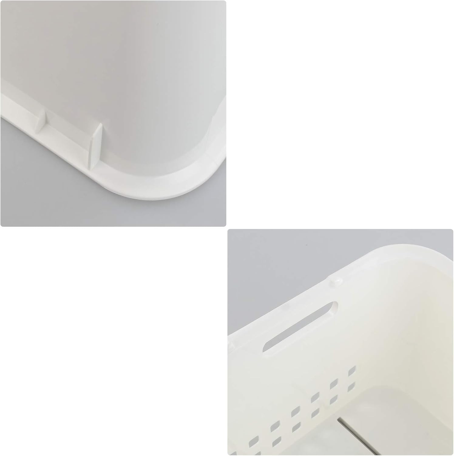 Zerdyne 3 Packs Plastic Stacking Storage Basket, White Stackable Storage Rack Baskets, 31 cm x 25.5 cm x 20 cm - Image 5