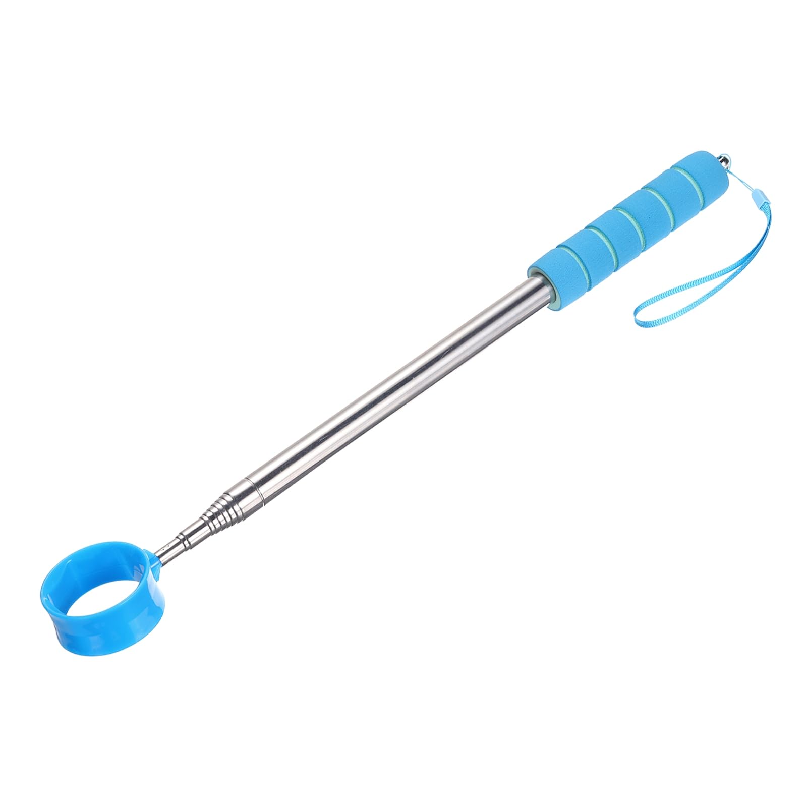 PATIKIL Golf Ball Retriever Telescopic, 9 Ft Stainless Steel Head Ball Grabber with Lanyard for Water Golf Ball Picker Tool Golf Accessories, Blue