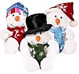 Narwhal Novelties Christmas Plush Snowmen (3-Count) Stuffed Snowman Assortment