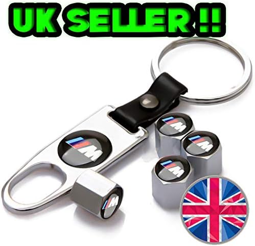 GhostCarParts - 4 x Silver/Chrome Tyre Valve Dust Caps KEY RING (fits BMW) sport M X5 X6 1 3 5 7 !! - OFFICIAL GhostTCarParts