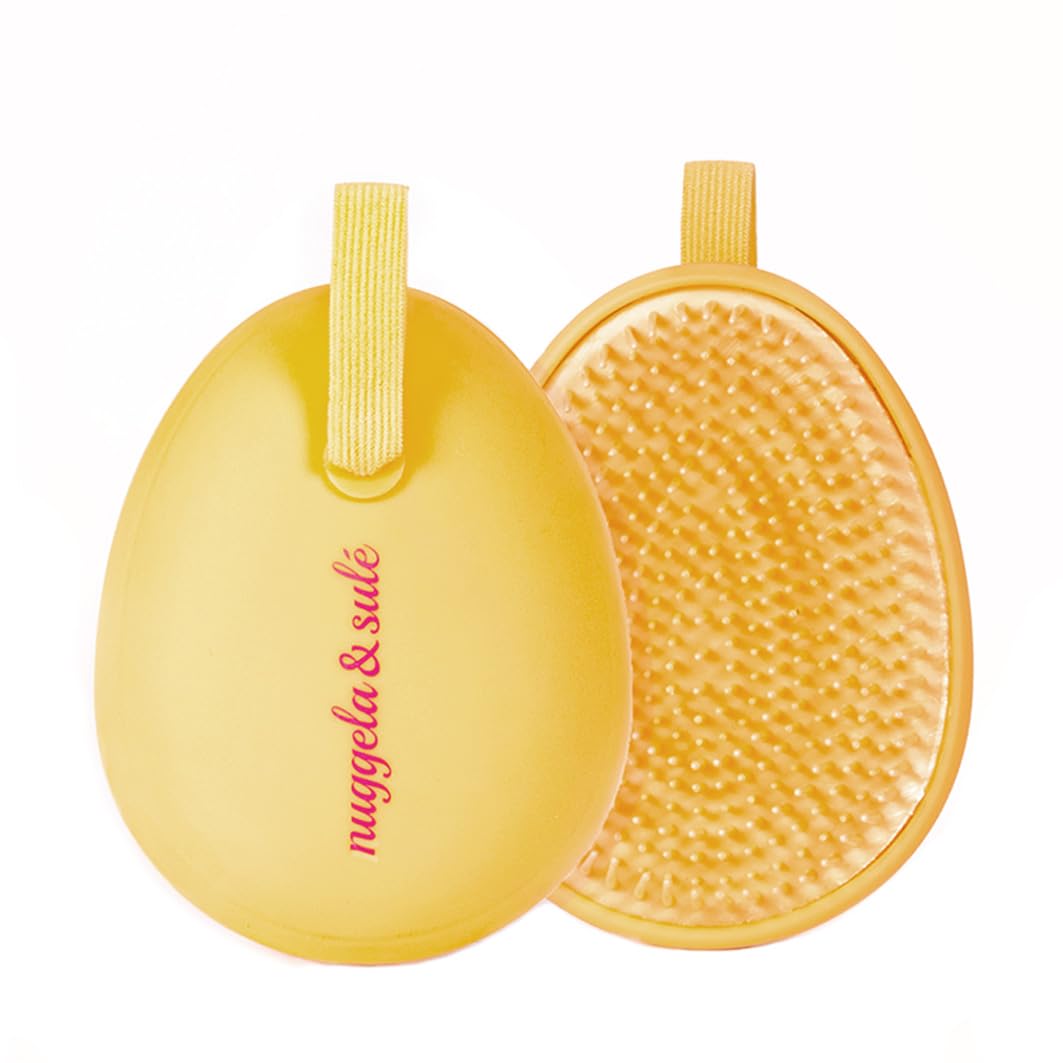 Nuggela & Sulé Tangle Tamer Brush - The Knot Tamer. Brush that helps untangle hair without tugging or breaking it. Flexible, tripled tined crown. Ideal for all hair types.