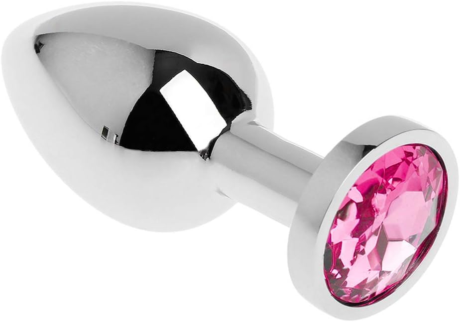 Sunnylela Stainless Steel Diamond Amal Plug- Metal Health Six-Toys for Men Women (hot Pink, S)