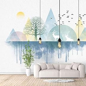 Wall Murals for Bedroom Abstract Geometric Theme Removable Wallpaper Peel and Stick Wall Stickers - 66x96 inches