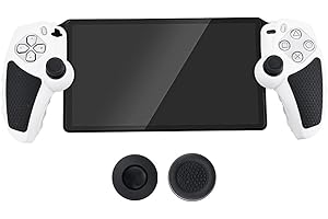 SAMTN Protective Case for PlayStation Portal with Stick Caps, Silicone Soft Grip, Anti-Slip, Shock-Absorption (White)