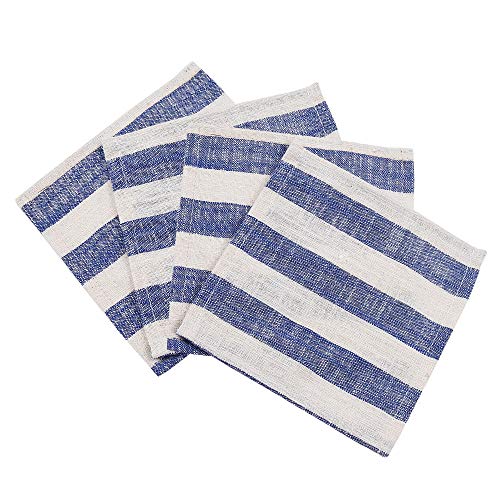 KOFFOTA Cloth Linen Cocktail Napkins (Blue, 12 Pack)