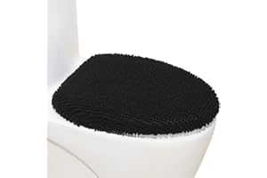 Madeals Chenille Toilet Lid Cover Shag Soft and Absorbent, Comfortable Bathroom Toilet Lid Cover Seat Fits Most Size Toilet Lids for Back