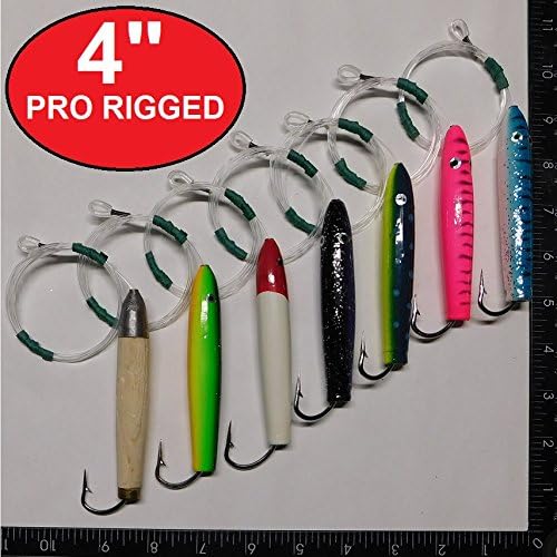 4" Cedar Plug Pro Rigged Fish Tamer Lures - Trolling Tuna Marlin Wahoo 7 Colors (Blue)