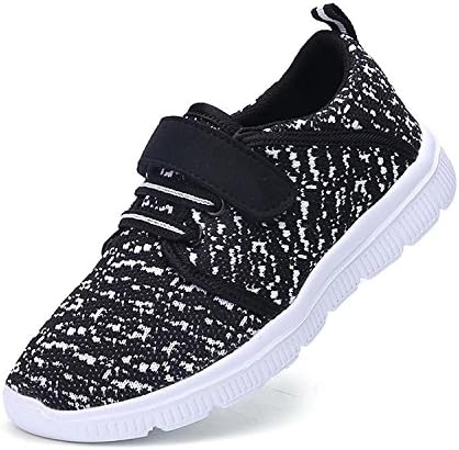 Wetrics Girls &amp; Boys Lightweight Walking Shoes Breathable Running Sneakers(Little Kids/Big Kids)(Black,30)