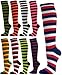 COUVER Women's Striped Knee High Casual Tube Cotton Socks