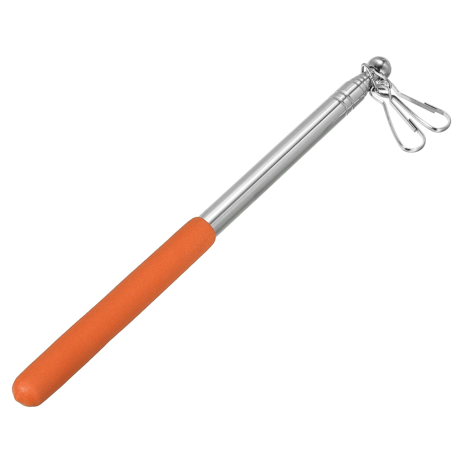 PATIKIL Telescopic Handheld Flagpoles, 4 Feet Portable Stainless Steel Telescoping Flag Poles Tour Guide Flag Pole, 6 Sections, Orange