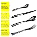 GYY Flatware Set, Stainless Steel Tableware Dinnerware Set for 1 Person with Black Mirror Coating and Elongated Handles, Ideal as Gift (4 Pieces)
