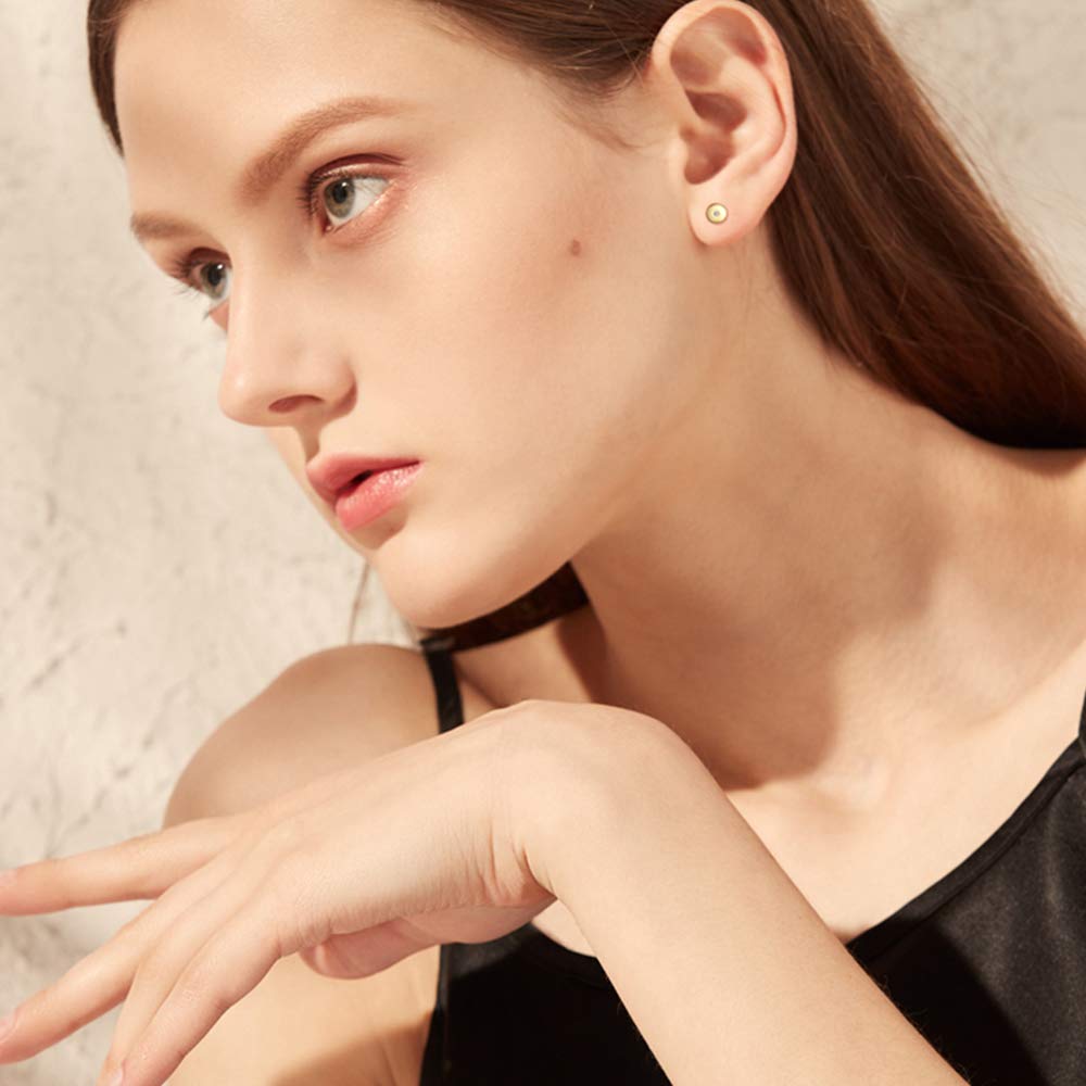 JORA Minimalism Tiny Dot Earrings 18K Gold Plated Round Disc Stud Earrings