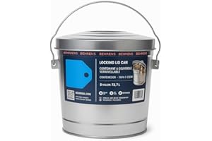 Triplenet Pricing 6 Gallon Rust Proof Galvanized Steel Locking Lid Dry Storage Recyclable Trash Can for Outdoor and Indoor Storage and Waste Disposal 6106