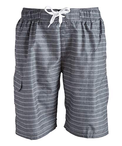Kanu Surf Men's Echelon Swim Trunks (Regular & Extended Sizes), Line Up Charcoal, Large