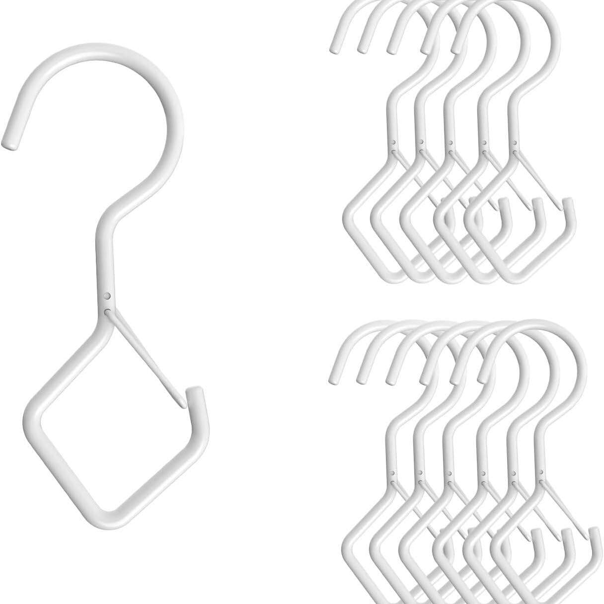 Photo 1 of 8-Pack White S Hooks, 3.93 Inches Heavy Duty with Safety Buckle for Hanging Plants, Kitchen Utensil, Pot, Pan, BagsBags