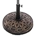 NatureFun Patio Umbrella Stand Base Resin Bronze 19.5-Inch 32lbs