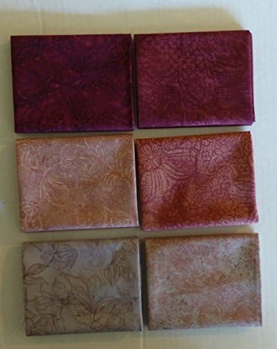 Jinny Beyer Palette~2, Fat Quarter Bundle of 6, Grp 21~Shades of Red~RJR Fabrics