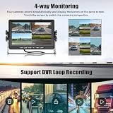 CAMECHO Wireless RV Backup Camera 4 Split Screen 7" Monitor DVR Night Vision view 6