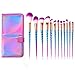 Xixiw Unicorn Makeup Brushes Set Make up Brush Foundation Blending Blush Concealer Eye Face Liquid Powder Cream Cosmetics Lip Brush Tool Brushes Kit 12Pcs, Blue