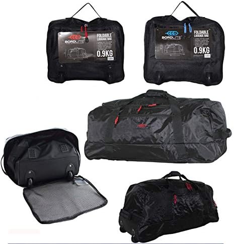 Foldable Luggage Bag with Wheels and Carry Bag, Duffel Bag, Sports Bag, Travel Bag, Wheelie Bag (Blue)