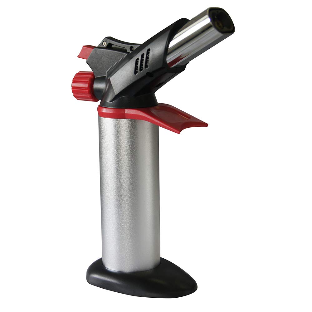 KATSU Blow Torch, Twin Head Mini Kitchen Gas Torch with Safety Lock and Adjustable Double Flame for Cooking Baking Soldering Heating 324104