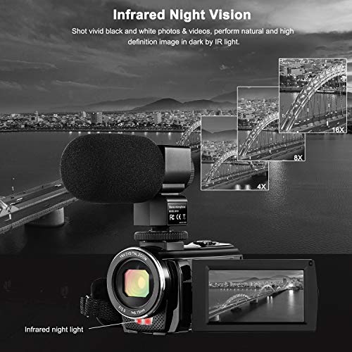 4 Camcorder+Rosdeca+External+Microphone+Batteries