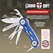 Multi Function Army Knife - Compact Blue Skeleton Multi Purpose Folding Pocket Knife Mini Utility Tool - Swiss Style Knife Classic Blade, Can Opener, Saw - Grand Way 33014