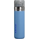 STANLEY Quick Flip GO Bottle, 24 oz, Blue Sky | Push Button Lid | Packable for Travel and Sports | Leakproof Water Bottle | Insulated Stainless Steel | BPA-Free