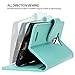 LG G4 Case, Style4U Premium PU Leather Stand Wallet Case with ID Credit Card/Cash Slots for LG G4 + 1 Stylus [Mint Green]