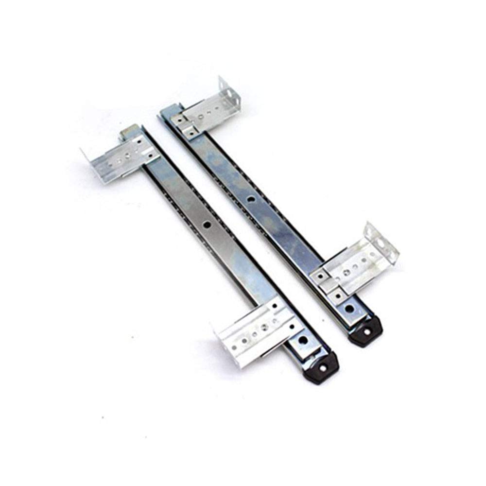 Keyboard Shelf Runners Adjustable Under Desk Drawer Computer Slides Steel Black/White