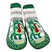 Baby Toddlers Kids Indoor Slipper Shoe Socks Moccasins NON SKID GREEN GREY STRIPE CROCODILE (Age 2-3 (Sole length 16cm))