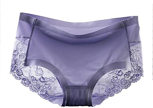 PNDGMSCY New sexy lace women's underwear a piece of seamless ice silk cotton crotch Violet XL
