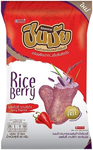 ShinmaiRice Cracker with Riceberry Spicy Paprika Flavor 60g X 3 Packs