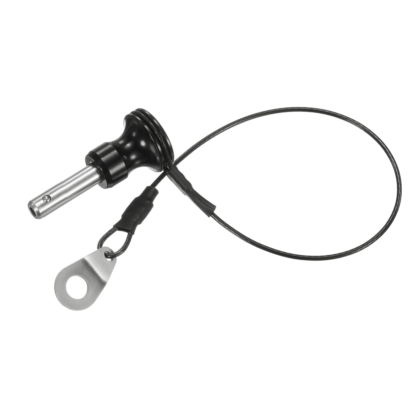 M METERXITY Ball Locking Pin, 1/4" [6mm] Dia., 19/32 [15mm] Usage Length Push-Button Quick Release Pins W Lanyard Cable for Speaker/Aviation/Gym/Machine [304 Stainless Steel]