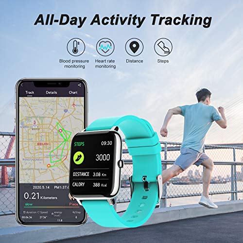 Fation Show Smart Watch, Fitness Tracker Watches for Women Men, IP67 Waterproof with 1.4" Square Touch Screen Heart Rate Monitor, Smartwatch for Android/iOS Phones - Image 2