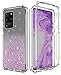 CASY MALL Case for Galaxy S20 Ultra,Stylish Glitter Protective Clear Case with Front PC Frame(Without Built-in Screen Protector) for Samsung Galaxy S20 Ultra 2020 Release