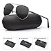 LUENX Men Women Sunglasses Polarized Grey Lens Gun Metal Frame