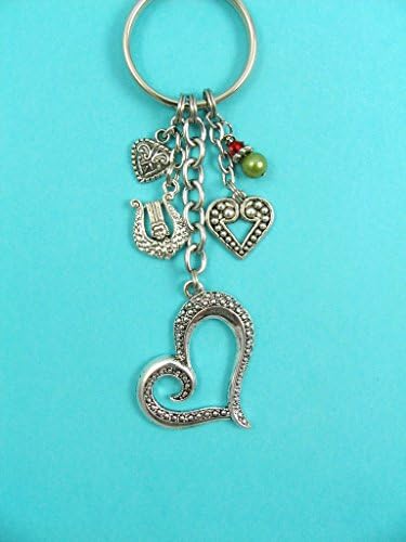 Alpha Chi Omega Sorority KeychainAXO Lyre Red Green Charms OFFICIALLY LICENSED PRODUCT
