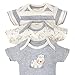 Gerber Baby Infant 3 Pack Organic Short Sleeve Onesies Brand Bodysuit, Gray/Ivory, 0-3 Months