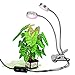 Dual Head 16W Led Plant Grow Light, 2 Level Dimmable Clip Grow Lamp Light with Flexible Gooseneck for Indoor Hydroponics Plants
