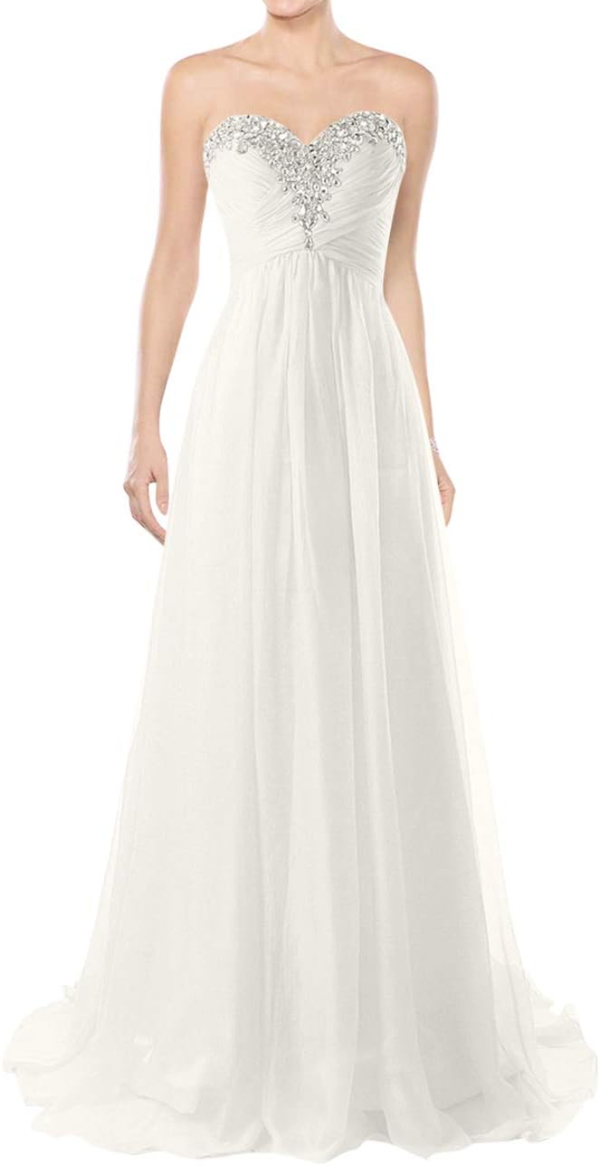 JAEDEN Wedding Dresses Beach Bridal Dresses Chiffon Wedding Gowns Strapless Bride Dress