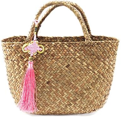 Handmade Woven Straw Bags Rattan Small Womens Beach Bag Handbags