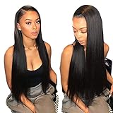 Nobel Hair 150% Density Lace Front Human Hair Wigs for Black Women,Pre Plucked and Bleached Knots 9A Straight Human Hair Wigs(18 Inch, Natural Black Color)