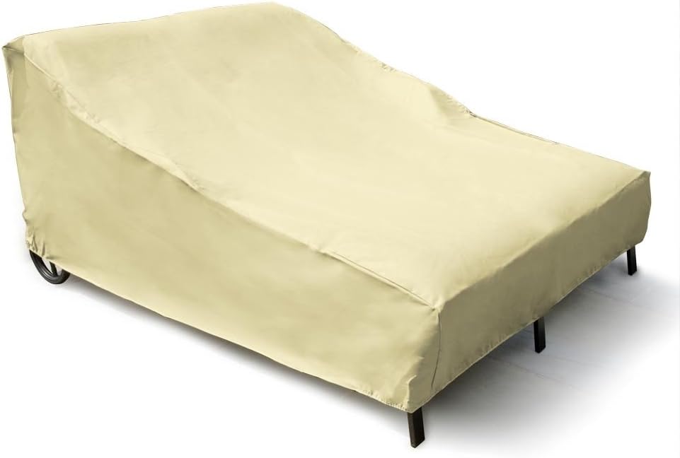 Mr. Bar-B-Q Backyard Basics Eco-Cover PVC Free Double Chaise Lounge Cover : Patio Chaise Lounge Covers : Garden & Outdoor