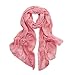 Womens Chiffon Embroidery Bandanna Long Scarf Lightweight Wrap Shawl Beach Cover Solid Color Scarves Roes Red free size