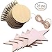 10 Pcs Wood Tag Unfinished Wooden Star Cutouts And 10 Pcs Round Blank Wood Discs Bulk with Holes with string for Kids Crafts Christmas Tree Ornaments Hanging Gift Tags Accent ,Wedding Day