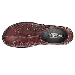 Propet Women's Cameo Flat, Maroon, 6 2E US