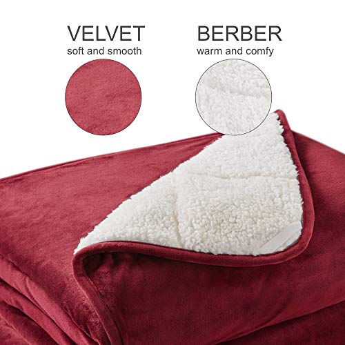 Degrees of Comfort Sherpa Weighted Throw Blanket for Adults Dual
